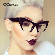 Carica l&#39;immagine nel visualizzatore di Gallery, Retro Half Frame Cat Eye Glasses Frames Women Optical Fashion Eyewear Computer Glasses