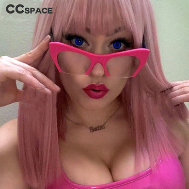 45292 Vintage Cat Eye Half Frame Big Size Glasses Frames Women Computer Eyeglasses Can Be Equipped With Glasses