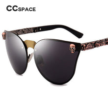 Load image into Gallery viewer, 45314 Women Gothic Eyewear Cat Eye Sunglasses Women Skull Frame Square Pink Brand Glasses Designer Female Shades