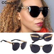 Load image into Gallery viewer, 45314 Women Gothic Eyewear Cat Eye Sunglasses Women Skull Frame Square Pink Brand Glasses Designer Female Shades