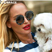Load image into Gallery viewer, 45319 Retro Round Sunglasses Women Love Shades Letters Little Bee Men Women UV400 Glasses Designer