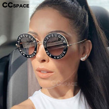 Load image into Gallery viewer, 45319 Retro Round Sunglasses Women Love Shades Letters Little Bee Men Women UV400 Glasses Designer