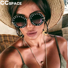 Load image into Gallery viewer, 45319 Retro Round Sunglasses Women Love Shades Letters Little Bee Men Women UV400 Glasses Designer