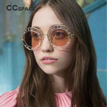 Load image into Gallery viewer, 45319 Retro Round Sunglasses Women Love Shades Letters Little Bee Men Women UV400 Glasses Designer