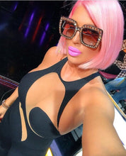 Load image into Gallery viewer, 45321 Crystal Rim Women Sunglasses Glitter Square Ladies Retro Brand Desginer Female Shades