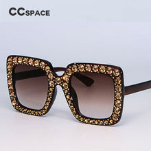 Load image into Gallery viewer, 45321 Crystal Rim Women Sunglasses Glitter Square Ladies Retro Brand Desginer Female Shades