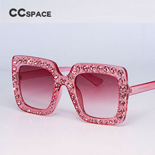 Load image into Gallery viewer, 45321 Crystal Rim Women Sunglasses Glitter Square Ladies Retro Brand Desginer Female Shades