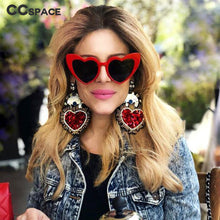 Load image into Gallery viewer, 45368 Ladies Heart Frame Pink Red Sunglasses For Women Brand Glasses Designer Black Female Shades
