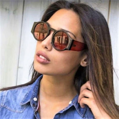 45383 Retro Round Sunglasses Sexy Shades Men Women Transparent Mirror Leg Brand Glasses Designer Female