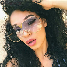 Load image into Gallery viewer, 45452 Alloy Frame One Lens V Sunglasses Women  Brand Glasses Designer Male Female Shades