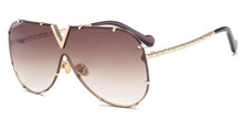 Load image into Gallery viewer, 45452 Alloy Frame One Lens V Sunglasses Women  Brand Glasses Designer Male Female Shades