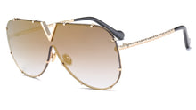 Load image into Gallery viewer, 45452 Alloy Frame One Lens V Sunglasses Women  Brand Glasses Designer Male Female Shades