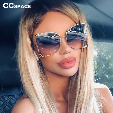 45476 Metal Square Gradient Sunglasses Men Women Pearl Decoration Brand Glasses Designer Male Female Shades