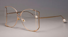 Load image into Gallery viewer, 45476 Metal Square Gradient Sunglasses Men Women Pearl Decoration Brand Glasses Designer Male Female Shades