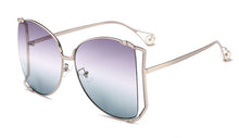 Load image into Gallery viewer, 45476 Metal Square Gradient Sunglasses Men Women Pearl Decoration Brand Glasses Designer Male Female Shades