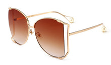 Load image into Gallery viewer, 45476 Metal Square Gradient Sunglasses Men Women Pearl Decoration Brand Glasses Designer Male Female Shades