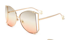 Load image into Gallery viewer, 45476 Metal Square Gradient Sunglasses Men Women Pearl Decoration Brand Glasses Designer Male Female Shades
