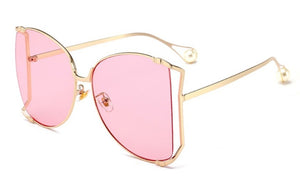 45476 Oversize D Square Sunglasses Women Metal Frame  Hollow Frame Brand Sunglasses Female Gradient Shades