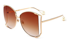 Carica l&#39;immagine nel visualizzatore di Gallery, 45476 Oversize D Square Sunglasses Women Metal Frame  Hollow Frame Brand Sunglasses Female Gradient Shades