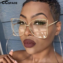 Load image into Gallery viewer, 45476 Oversize Square Sunglasses Women Metal Frame  Hollow Frame Brand Sunglasses Female Gradient Shades