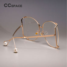 Load image into Gallery viewer, 45476 Transparent Lens Big Suqare Glasses Frames For Women Metal Gold Frame EyeGlasses Eyewear Computer Glasses