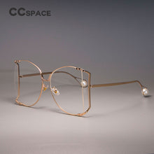 Load image into Gallery viewer, 45476 Transparent Lens Big Suqare Glasses Frames For Women Metal Gold Frame EyeGlasses Eyewear Computer Glasses