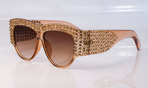 45482 CCSPACE Oversized Rhinestone Frame Square Sunglasses For Women Diamond Shiny Brand Glasses Designer Female Shades