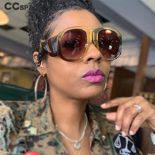 Load image into Gallery viewer, 45509 Ladies Round Sunglasses For Women Big Frame Gradient Brand Glasses Designer Male Female Shades