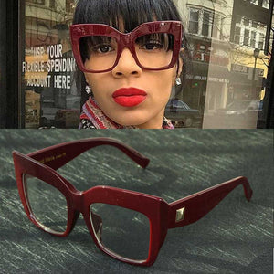 45512 Big Glasses Frame Cat Eye Women sunglasses Retro Oversized Eyeglasses