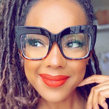 Load image into Gallery viewer, 45512 Oversized Cat Eye Sunglasses Women Retro Glasses Frame Eyeglasses UV400