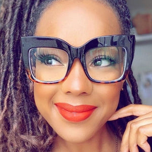 45512 Oversized Cat Eye Sunglasses Women Retro Glasses Frame Eyeglasses UV400