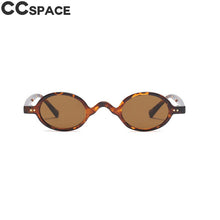 Load image into Gallery viewer, 45597 Small Round Retro Sunglasses Men Women Rivet Steampunk Leopard Tea Shades CCSPACE 45597 Vintage 2021 Brand Glasses Oculos