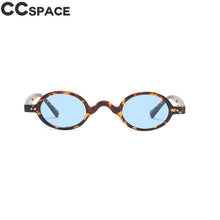 Load image into Gallery viewer, 45597 Small Round Retro Sunglasses Men Women Rivet Steampunk Leopard Tea Shades CCSPACE 45597 Vintage 2021 Brand Glasses Oculos