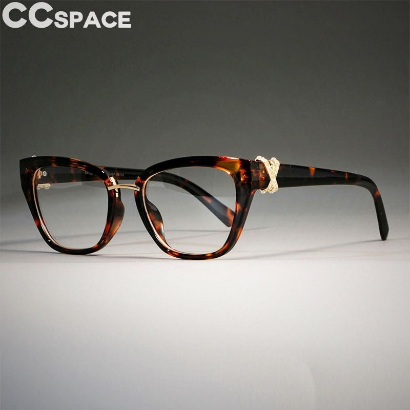 45605 Cat Eye Glasses Frames Women Rhinestone Decoration Styles Optica ...