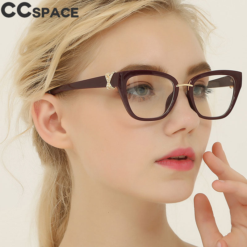 45605 Cat Eye Glasses Frames Women Rhinestone Decoration Styles Optica ...