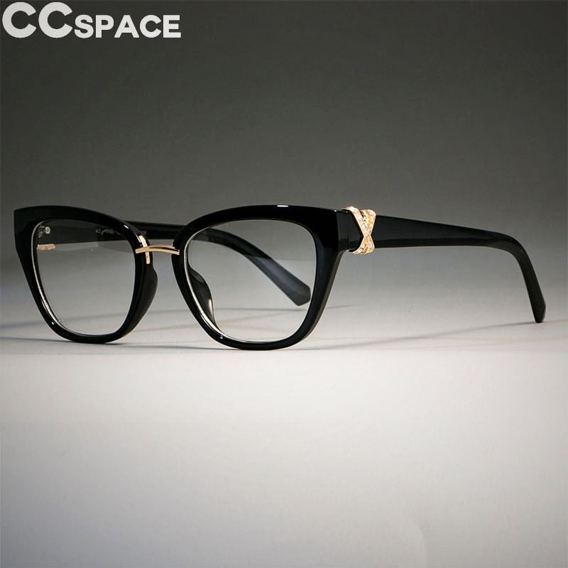 45605 Cat Eye Glasses Frames Women Rhinestone Decoration Styles Optica ...