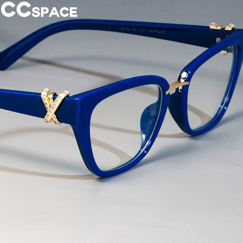 45605 Cat Eye Glasses Frames Women Rhinestone Decoration Styles Optica ...