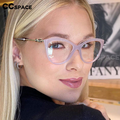 45649 Women Cat Eye Glasses Frames Rope Knot Metal Temple Trending Styles Optical  Computer Glasses