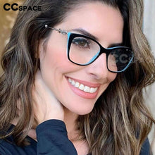 Load image into Gallery viewer, 45649 Women Cat Eye Glasses Frames Rope Knot Metal Temple Trending Styles Optical  Computer Glasses