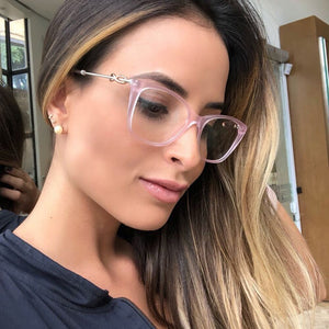 45649 Women Cat Eye Glasses Frames Rope Knot Metal Temple Trending Styles Optical  Computer Glasses