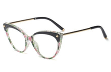 Load image into Gallery viewer, 45651 Cat Eye Glasses Frames Plastic titanium Women Trending Rivet Styles Optical Computer Glasses