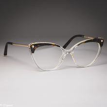 Load image into Gallery viewer, 45651 Cat Eye Glasses Frames Plastic titanium Women Trending Rivet Styles Optical Computer Glasses