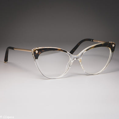45651 Cat Eye Glasses Frames Plastic titanium Women Trending Rivet Styles Optical Computer Glasses
