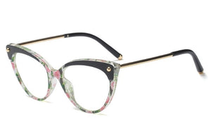 Cat Eye Glasses Frames Plastic titanium Women Trending Rivet Styles Optical Fashion Computer Glasses