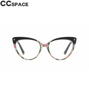 45651 Cat Eye Optical Glasses Frames Women Floral Rivet Computer EyeGlasses