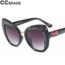 Load image into Gallery viewer, 45653 Transparent Cat Eye Sunglasses Women Big Frame Shades UV400 Vintage Glasses Oculos