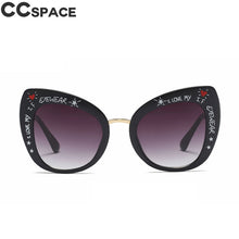 Load image into Gallery viewer, 45653 Transparent Cat Eye Sunglasses Women Big Frame Shades UV400 Vintage Glasses Oculos