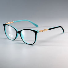 Carica l&#39;immagine nel visualizzatore di Gallery, 45705 Cross Knot Glasses Frames Shiny Rhinestone Men Women Optical Computer Glasses