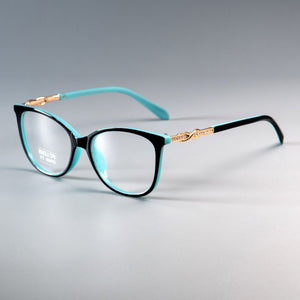 45705 Cross Knot Glasses Frames Shiny Rhinestone Men Women Optical Computer Glasses