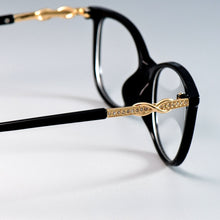 Carica l&#39;immagine nel visualizzatore di Gallery, 45705 Cross Knot Glasses Frames Shiny Rhinestone Men Women Optical Computer Glasses